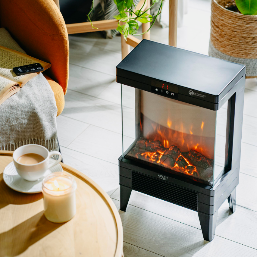 kominek z realistycznym efektem płomienia